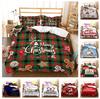 3D Happy New Year Bedding Set Christmas Happy Down Duvet Cover Pillowcase 2/3pc King Queen Bed Luxury Home Textile Duvet Cover Set Gift