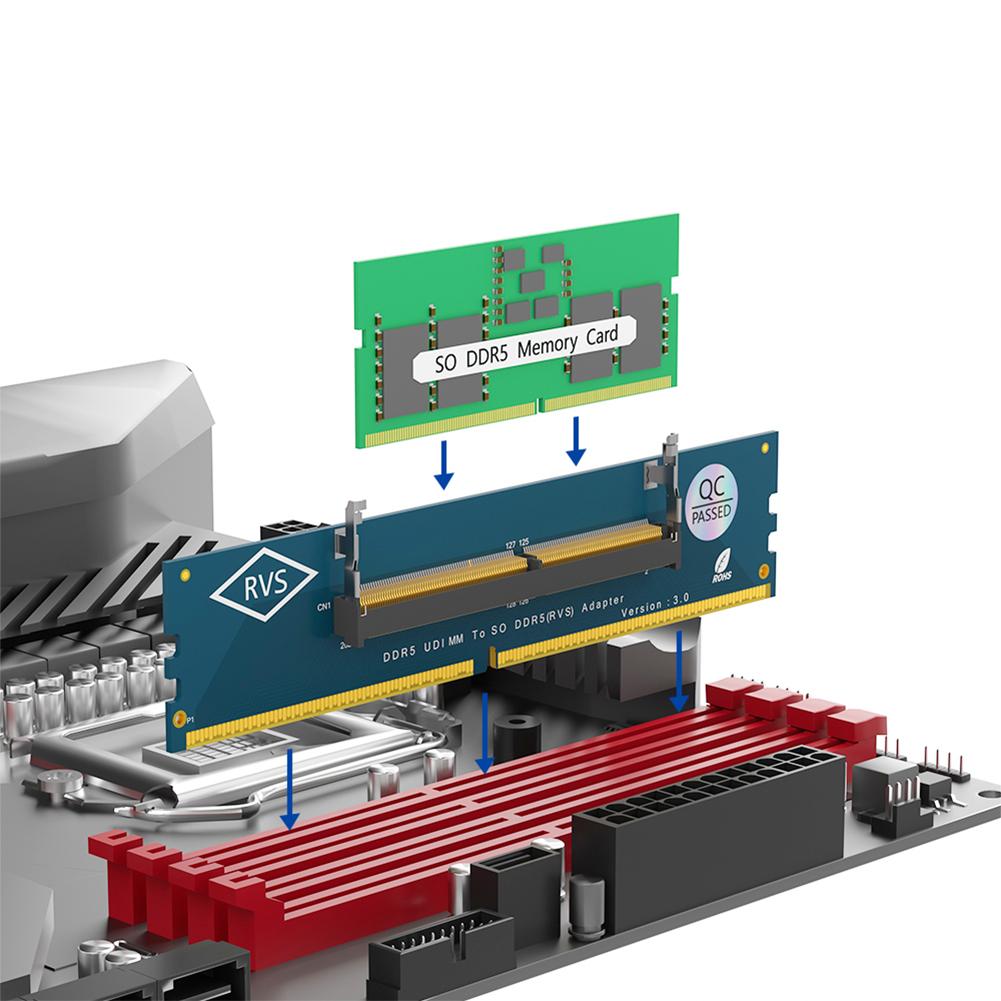 5-1 шт. Адаптер для оперативной памяти DDR5 SO-DIMM ноутбука на DDR5 U-DIMM для настольного ПК, Адаптер карты памяти DDR5 SO-DIMM ноутбука на DIMM для ПК