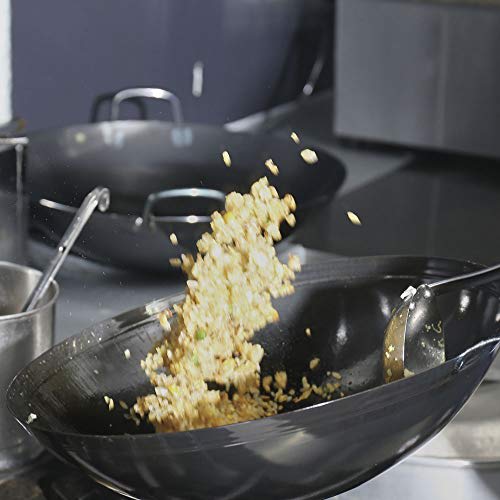 Endo Shoji TKG Wok, Beijing Style, 33cm, Wooden Handle, One-Handed, Size: 330 x Depth: 106mm, Weight: 1300g, Material: Iron, A staple in Chinese cuis