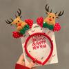 2024 New Year Christmas Hair Bands Cute Deer Horn Santa Claus Tree Headwear Hair Accessories For  Xmas Gifts Party Supplies