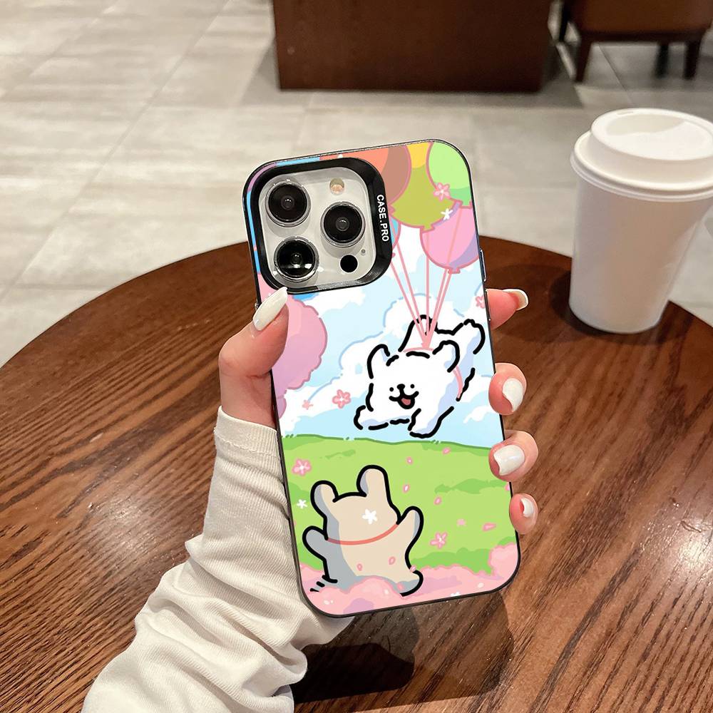 Мальтийская милая щенячья линия Для IPhone 17 16 15 14 13 12 11 Pro Max Plus Матовый цвет Задняя крышка телефона