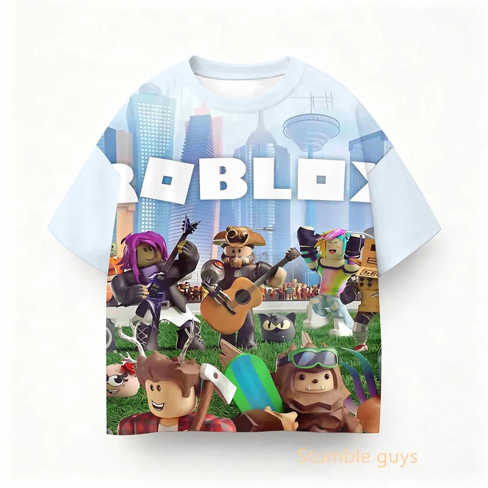 Летняя детская одежда Roblox Игровая повседневная одежда Одежда для мальчиков Девочки Аниме Футболка