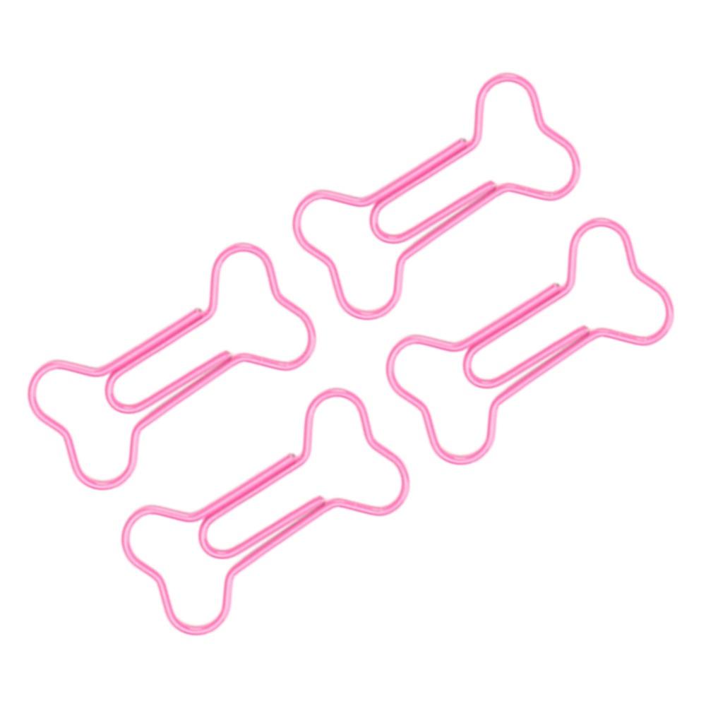 100Pcs Bone Shaped Paper Clips Pink Cute Paper Clips Small Paper Clips Office