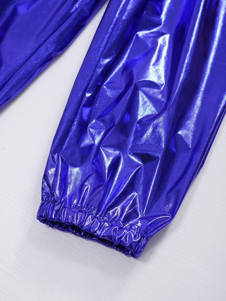 Детские блестящие брюки для мальчиков и девочек, джазовые танцевальные костюмы для выступлений на сцене, для вечеринки по случаю дня рождения, школьного шоу