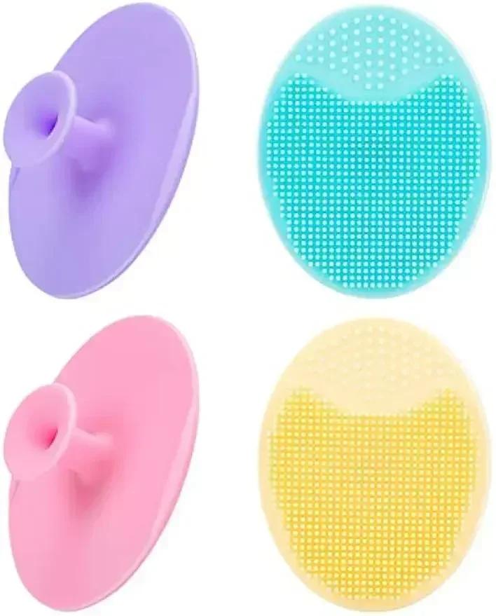 Face Scrubber Soft Silicone Facial Cleansing Brush Face Exfoliator Blackhead Acne Pore Pad Cradle Cap Face Wash