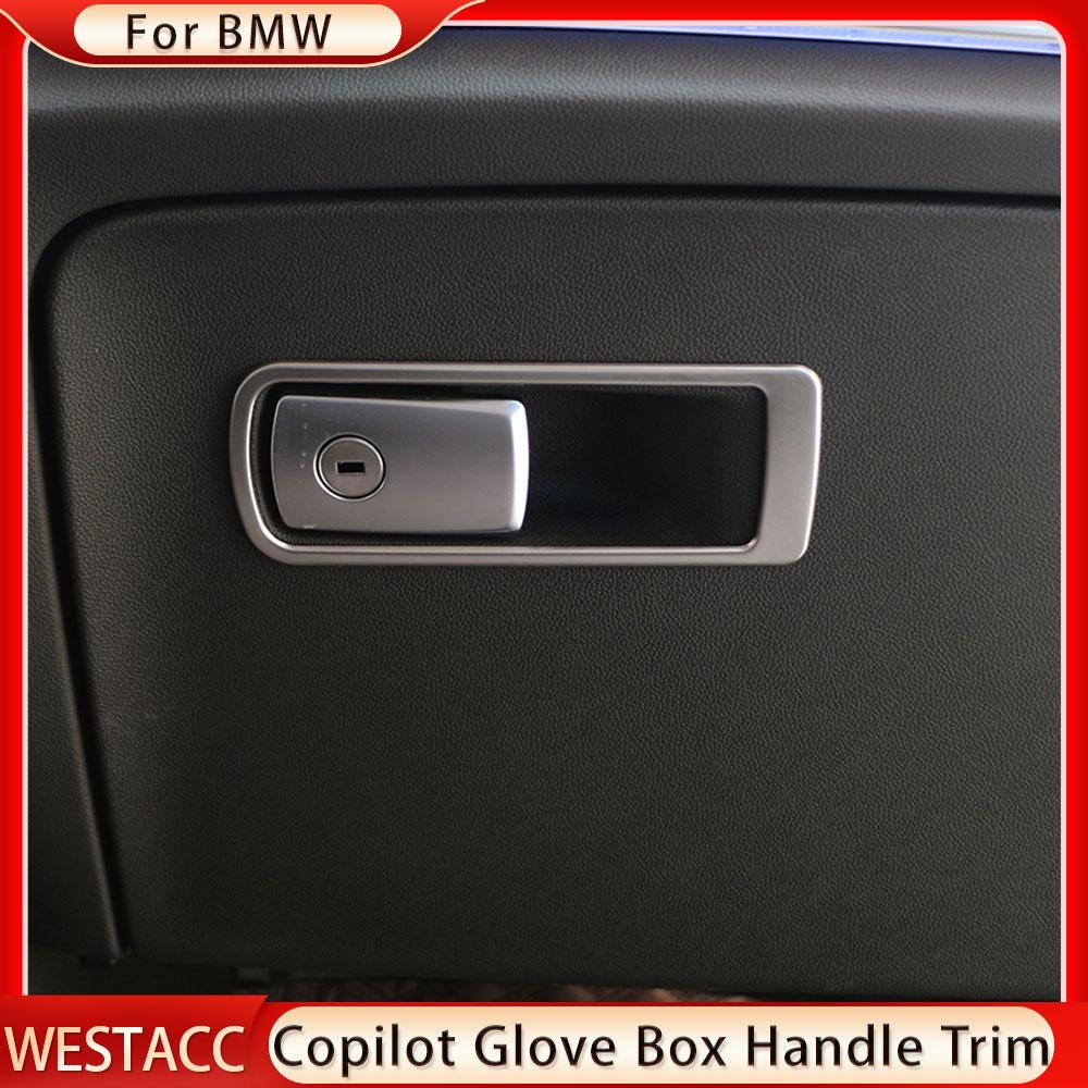 Нержавеющая сталь автомобильный ящик для хранения перчаток второго пилота, накладка на ручку для Bmw X3 G01 X4 G02 2018-2022, декоративная наклейка