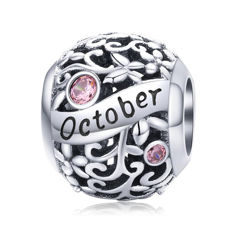 Charms Do Pandora Miesiąc Październik Kamień Urodzinowy S925