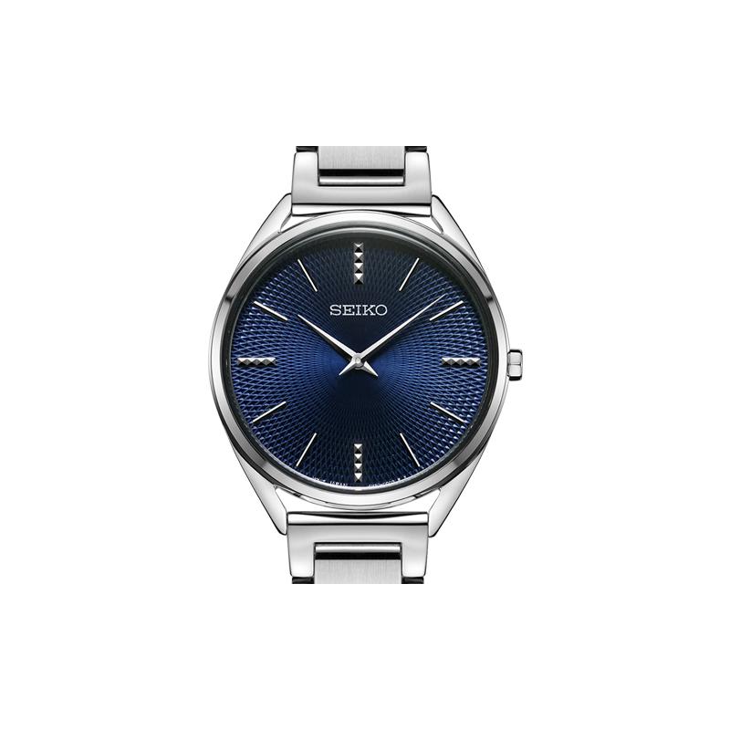 Seiko Мужская кварцевая серия повседневная деловая мода Кварц Стальной ремешок женские часы синий циферблат SWR033P1