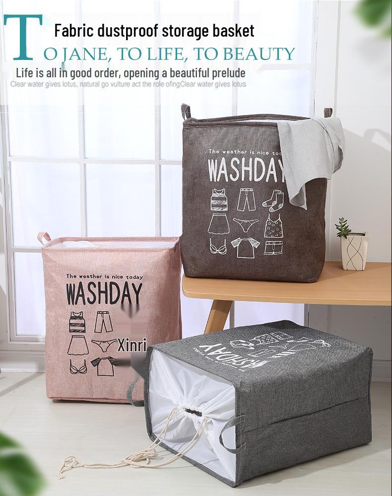 Складная большая сумка для белья и корзина для хранения со шнурком для одежды и одеял