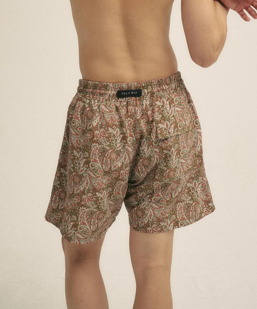 Мужские плавательные шорты Billalei Dusty Olive Paisley - Винтажный Оливковый