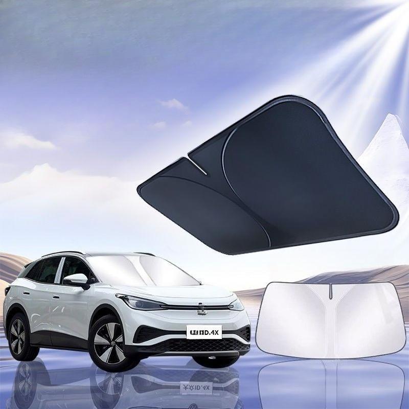 Для Volkswagen ID.4X VW Автомобильный Козырек на Лобовое Стекло Блокирует УФ-Лучи Отражатель Автомобильный Козырек на Окно Защитная Крышка Складной Зонтик 1 Штука