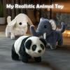 Kids Electric Plush Animal Toy Walking Interactive Robot Elephant Sheep Alpaca Panda Plushie Toy Toddlers Educational Simulation Animal Toy