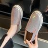 Single Shoes Women's Spring New Thick-soled Lazy One-pedal Rhinestone Board Shoes Women's Flat Casual Shoes