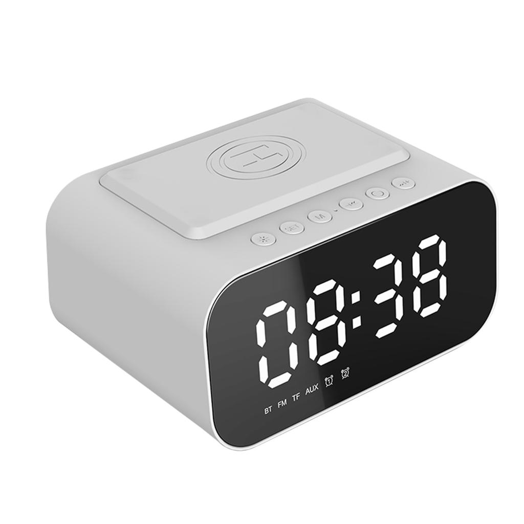 Часы Настольные Speake Беспроводные колонки BT5.0 Беспроводное зарядное устройство Будильник FM-радио MP3-плеер
