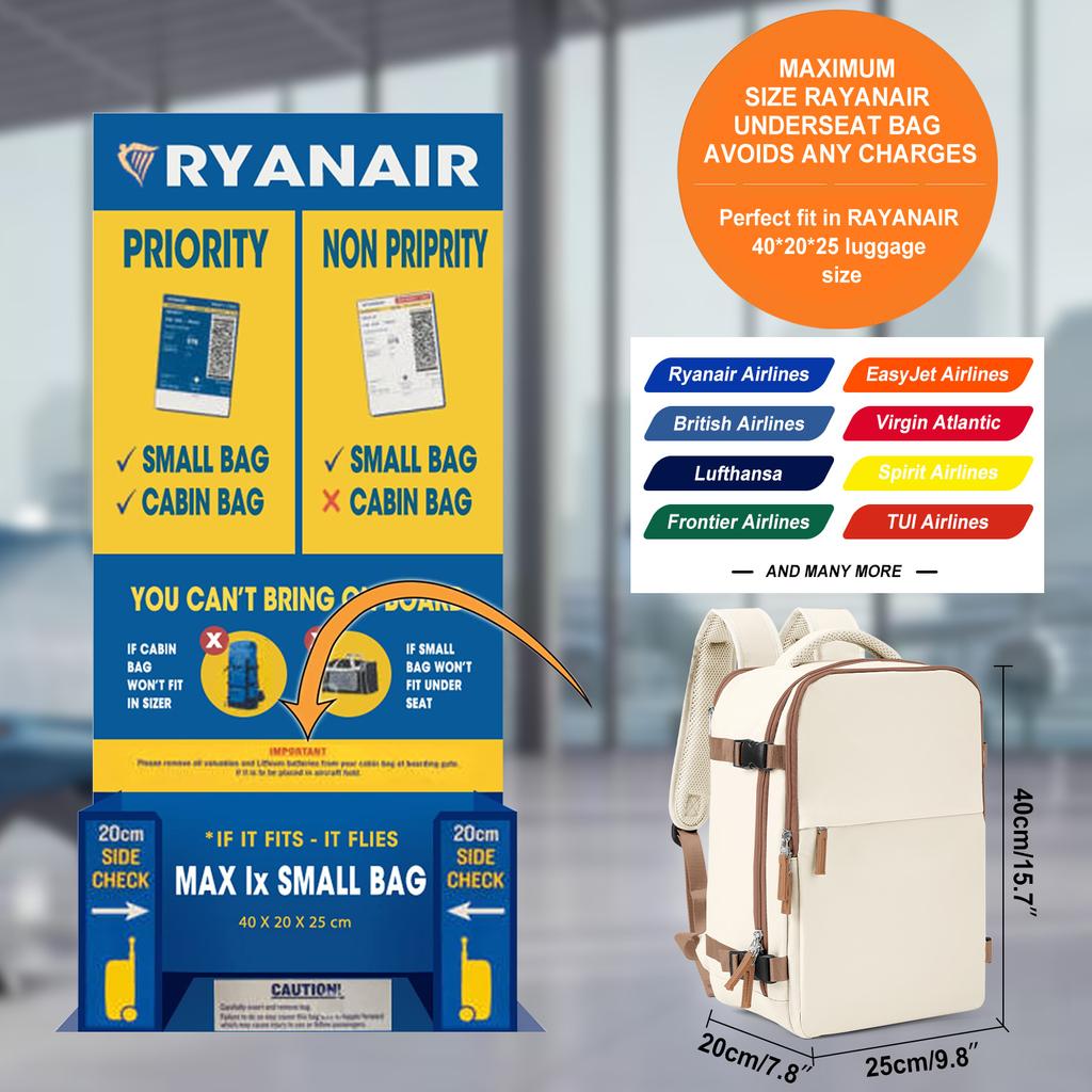 Ручная кладь 40x20x25 Ryanair Backpack, ручная кладь Easyjet 40x20x25 в самолете, сумка для ноутбука, дорожный рюкзак