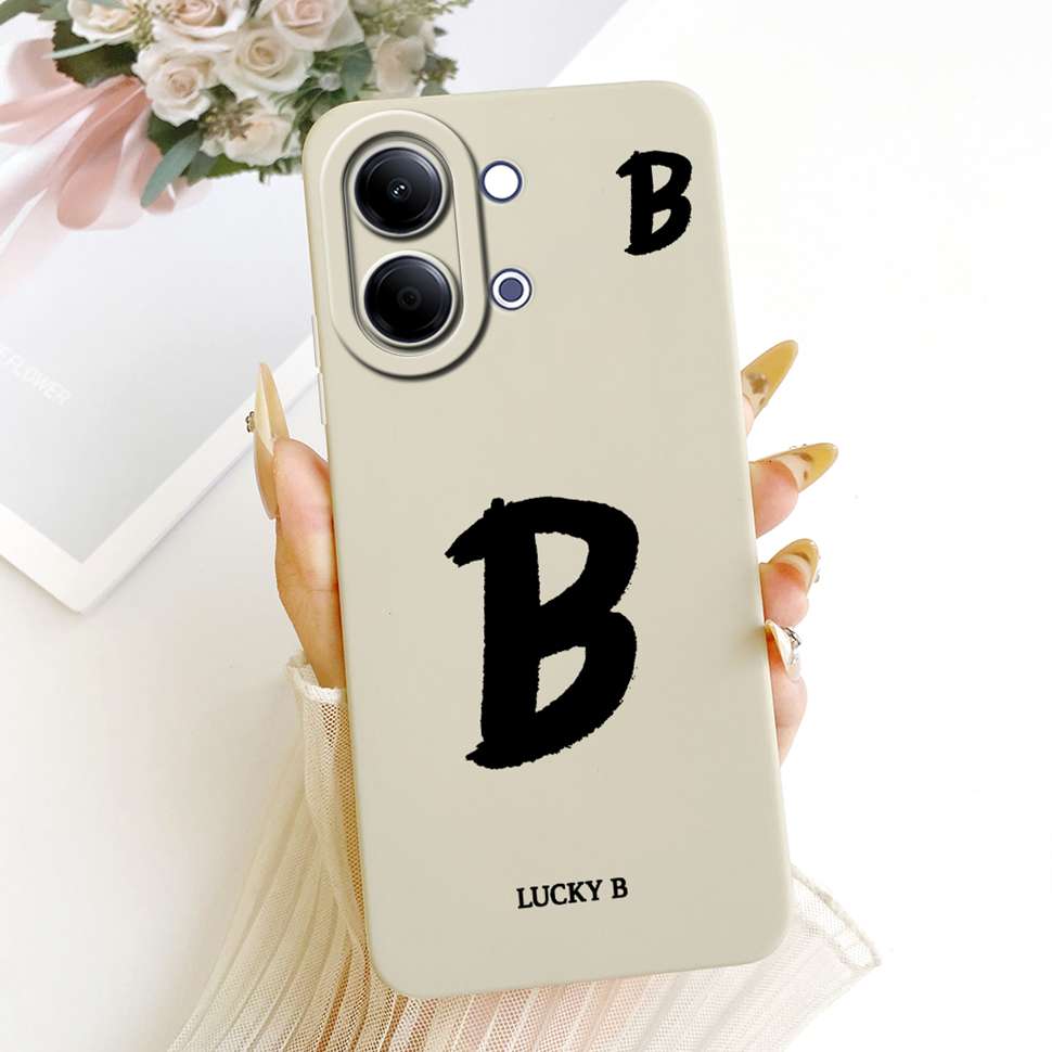 For vivo Y05 4G Case Fashion Simple Letters A-Z Silicone Back Cover For Vivo Y11D VIVO Y05 4G Bumper Phone Cases Shockproof
