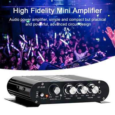 ST-838 2.1-канальный усилитель Алюминиевый сплав Hi-Fi усилитель мощности Регулировка басов и высоких частот Стерео аудиоусилитель для автомобиля, домашнего использования