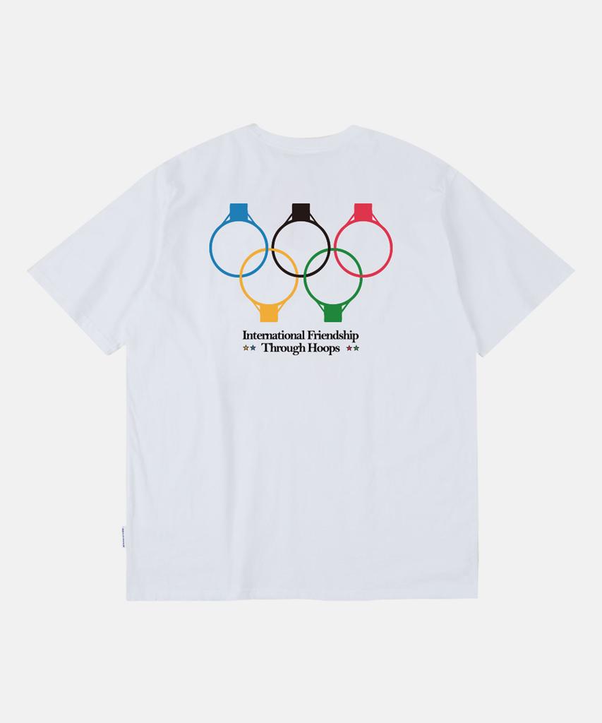ALL DAY HOOPS International Friendship Olympic Short Sleeve T-Shirt White