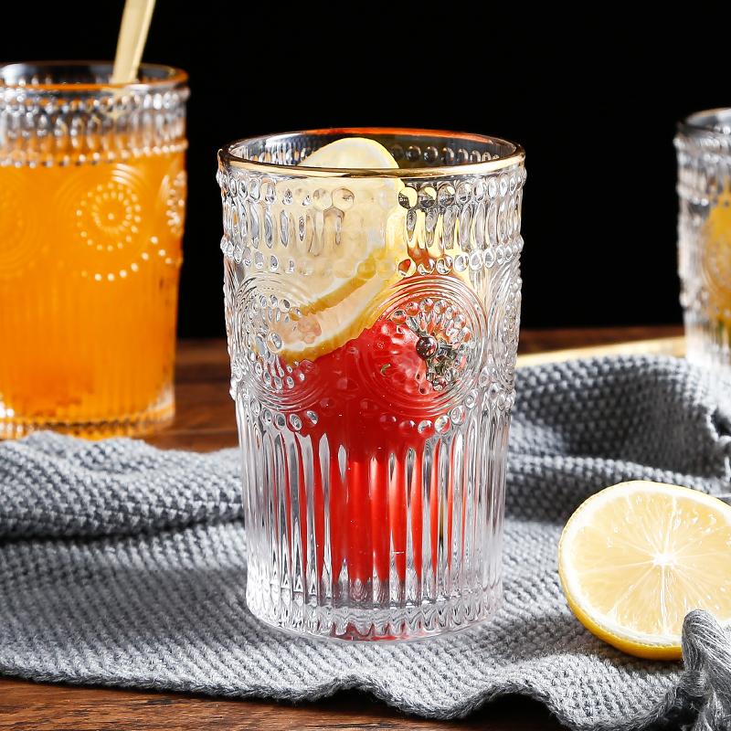 2 шт. 10,3 унций/12 унций, стакан для воды с рисунком подсолнуха, золотистый край, кружка для пива, кружки для сока, холодных напитков, роскошные кружки для чая, холодного кофе, посуда для напитков