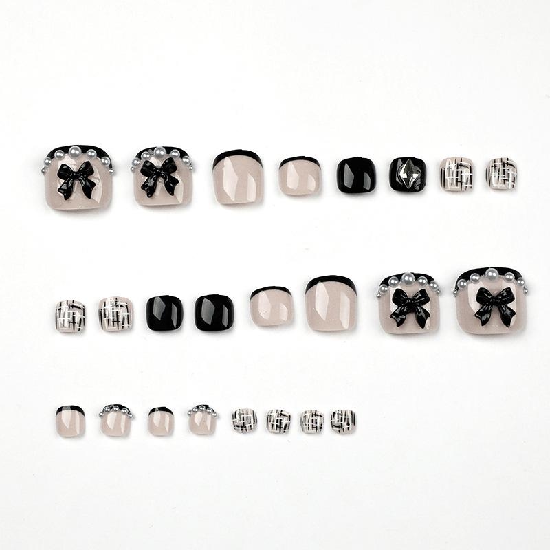 24 шт., летние водонепроницаемые накладные ногти для ног, съемные кончики ногтей, украшение для ногтей на ногах