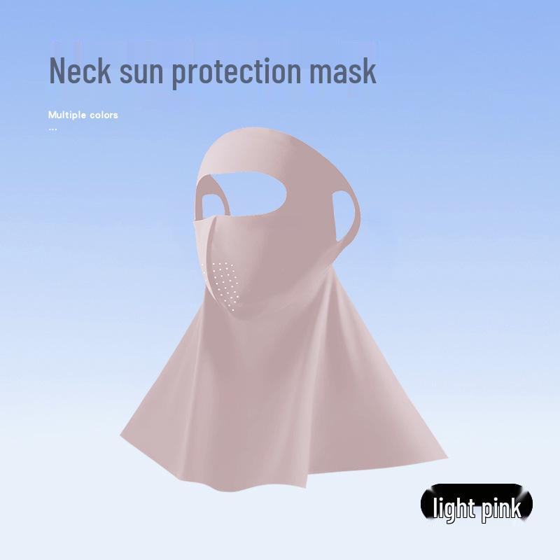 Women's Full Face Anti-UV Facekini with Neck Protection - Summer 2025 Ice Silk Sunshade Mask
