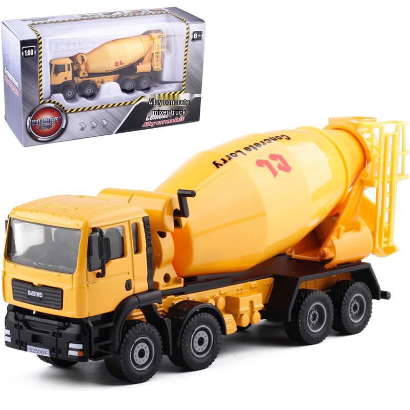 KDW 1:50 Diecast Eight-Wheel Cement Mixer Truck Toy Model 625007