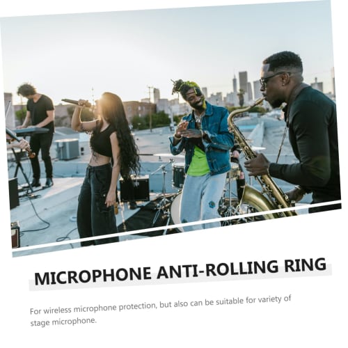 AGFELO 5-Piece Handheld Microphone Ring, Anti-Rolling Protective Ring for Microphones, Anti-Drop Ring for Wireless Charger Stand, Anti-Rolling Microph