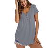 Stylish Women's Summer Short Sleeve Blouse In Vibrant Colors Plus Size Casual Tunic