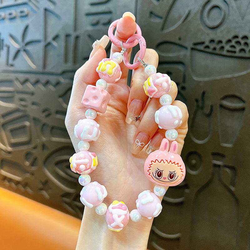 1 шт. рюкзак аксессуары лабубу телефон кулон аниме бисерный чехол для телефона цепочка брелок камера украшение подарок