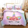 3D Unicorn Series Bedding Set Fantasy Cartoon Animal Duvet Cover and Pillow Case Suitable for Home Decoration In Children's and Women's Rooms