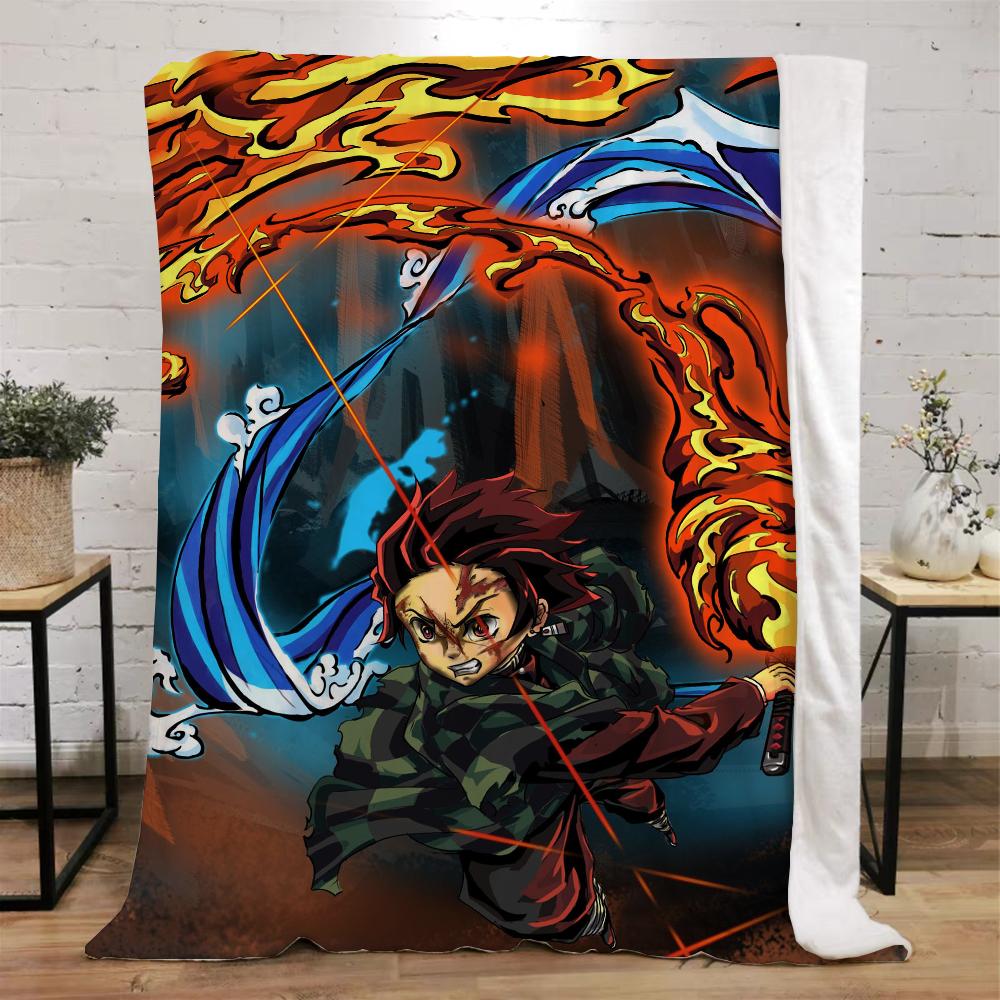 Demon Slayer Смешное одеяло Кровать Индивидуальные одеяла и пледы Микрофибра Постельное белье Дом и украшение Пляжное полотенце Вязаный плед Наколенник