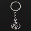 Модный брелок 27x27 мм Древо жизни, бронзовые подвески, сделай сам, мужские ювелирные изделия, автомобильный брелок, кольцо, держатель, сувенир для подарка