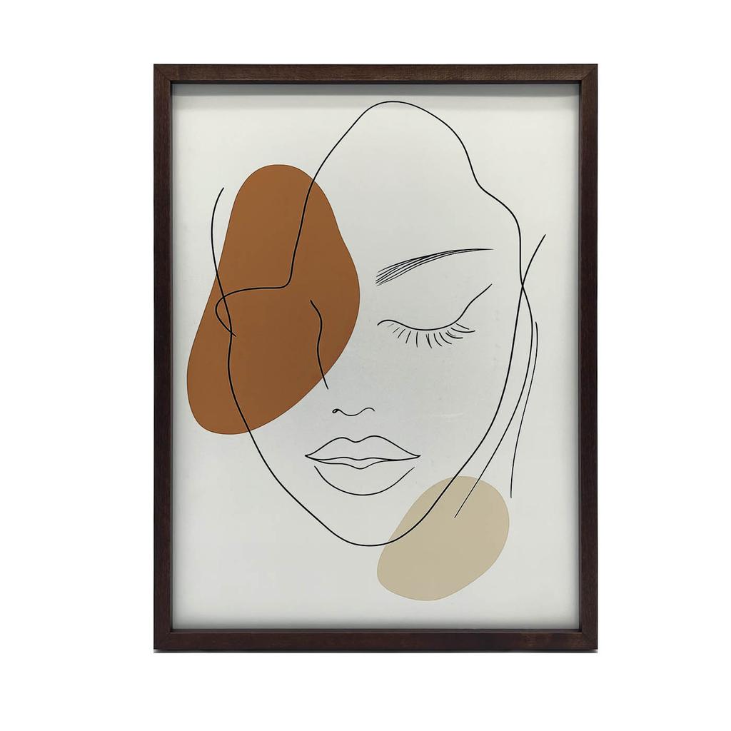 Calm Femininity In Line Calm Femininity In Line, 30X40 Cm, Dark Brown Wooden Frame, 230 Gsm Matte Paper
