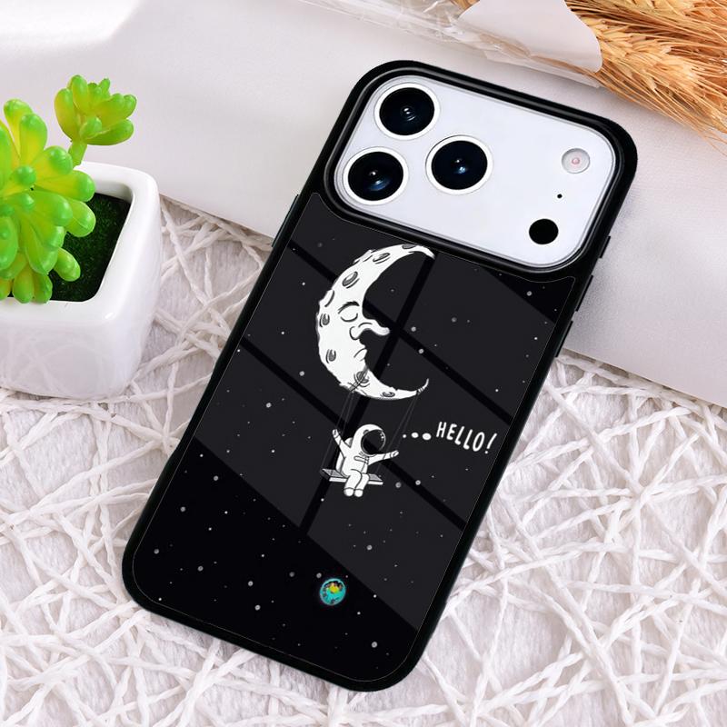 Trippy Art aesthetic Space Moon Shockproof Phone Case for iPhone 17 Air 16e 15 11 12 14 13 Pro Max Cover Coque