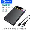 2.5-inch Tool-free RGB Mobile Hard Disk Box USB 3.2 5Gbps Notebook Solid State Mechanical Hard Disk SSD HDD Enclosure Type C 3.1