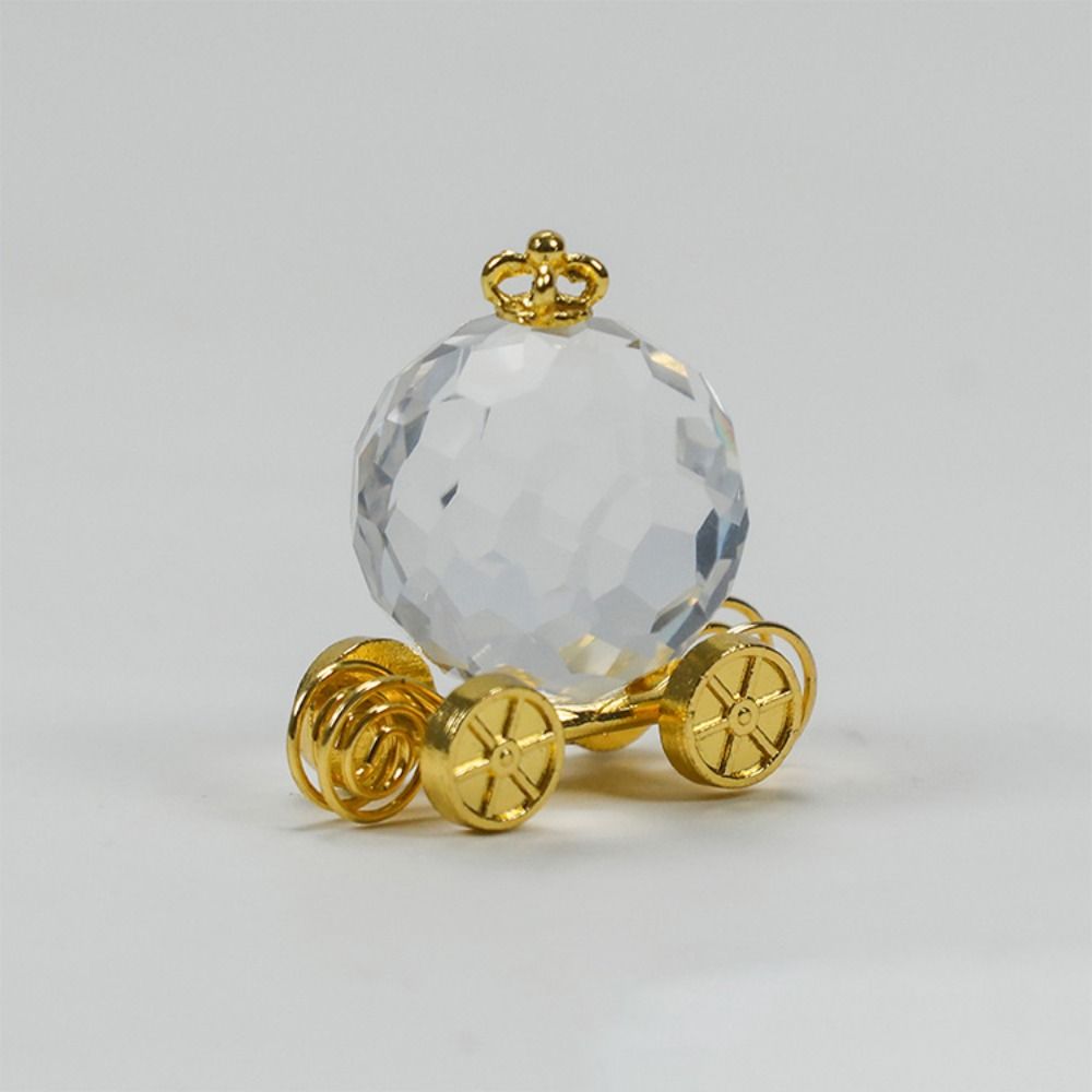 Mini Crystal Carriage Exquisite Table Ornaments Crystal Pumpkin Car Office Home Decoration