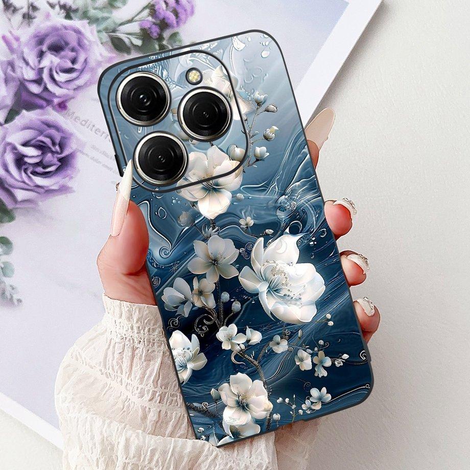 Роскошный матовый силиконовый мягкий чехол для Tecno Spark 20 20Pro 20 Pro+ 4G 5G Spark 20C KJ7 KJ6 KJ5 BG7 Чехол Цветок Любящее Сердце