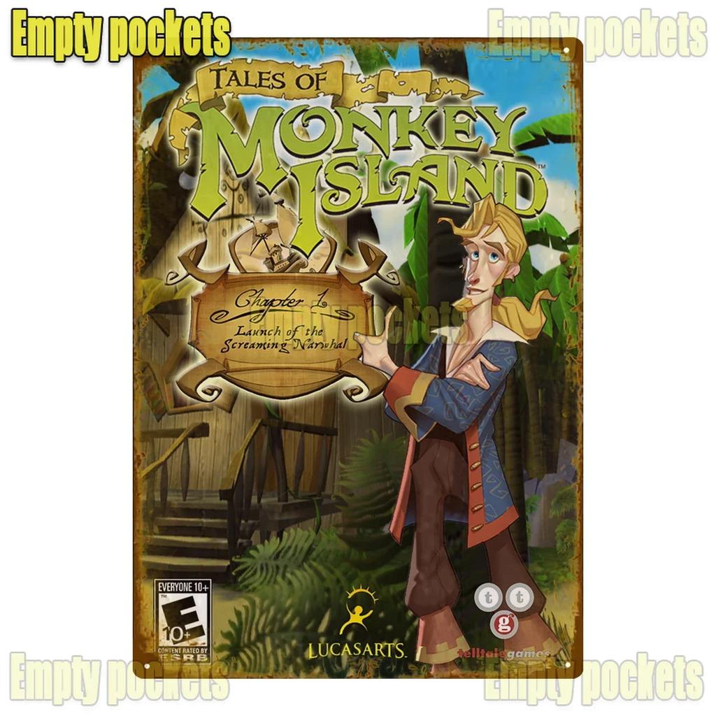 Классическая игра The Secret Of Monkey Island Металлические таблички Украшение для гаража Домашний кинотеатр Дизайн кухни Жестяная табличка Постеры подарок для детей