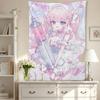 Kawaii Anime Nurse Girl Wall Tapestry Sweet Cute Manga Print Wall Hanging Aesthetic Dorm Bedroom Living Room Home Background