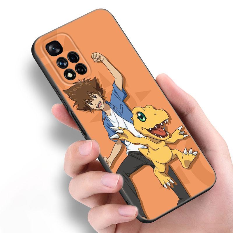 Цифровой монстр Digimon черный силиконовый чехол для телефона Xiaomi POCO X3 X4 NFC F5 M3 M4 M6 X5 X6 Pro F3 F4 GT 5G C55 C65 M5
