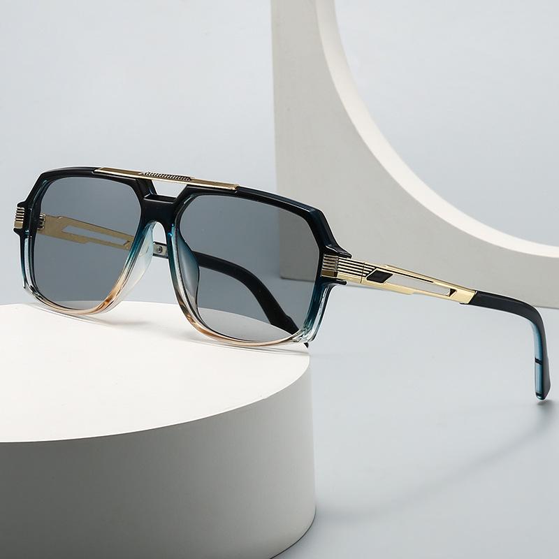 Новые винтажные мужские квадратные солнцезащитные очки с двойной переносицей, классический дизайн, женские, мужские, роскошные солнцезащитные очки, высокое качество, большая оправа, защита от ультрафиолета 400