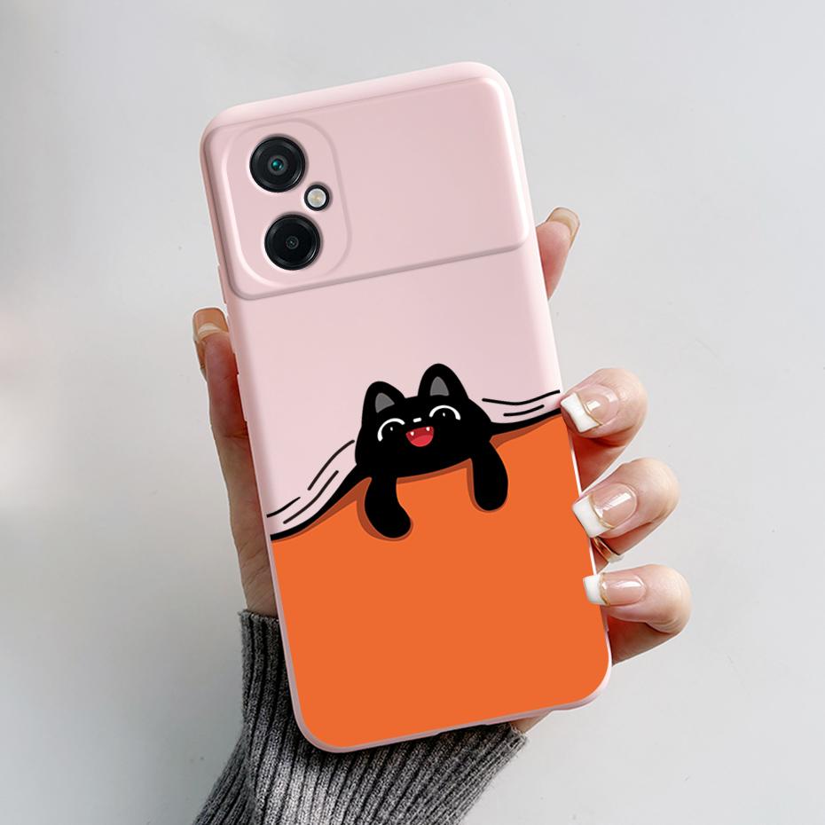 For Xiaomi Poco M5 M5S Phone Case Cute Panda Painted Full Protection Liquid Silicone Bumper For Poco M5 M 5 S Back Cover Shell