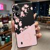 Black Case For ZTE Blade A33S Fundas Beautiful Flower Printing Initial Letters Phone Casing Soft Silicone Protective Back Cover