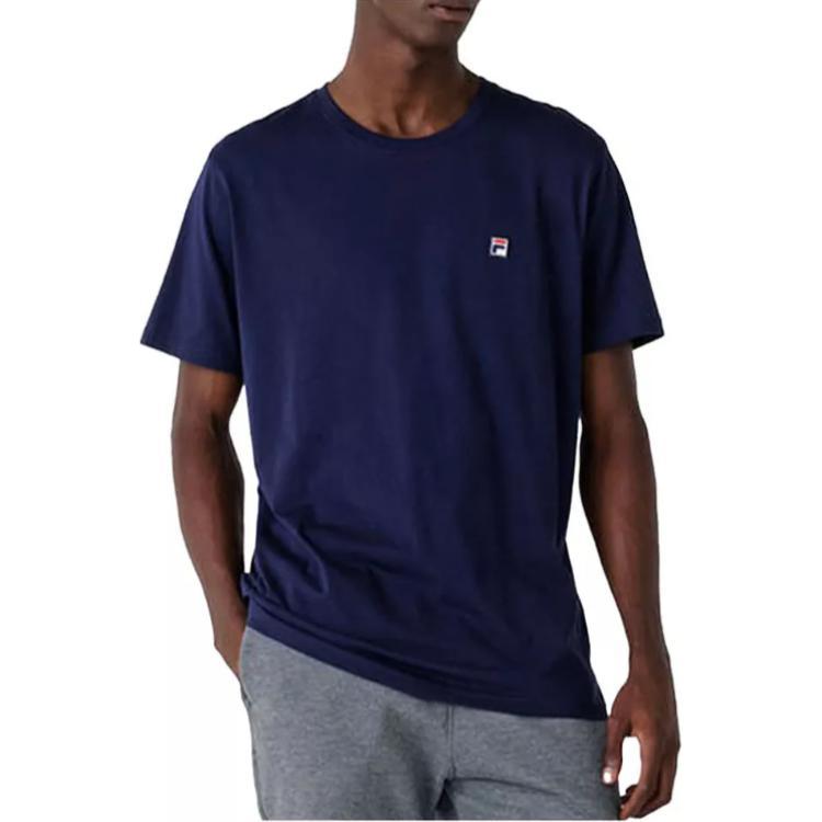 FILA T Shirts Unisex Dark Blue Crew Neck Moderate Straight Fit FS2RSF2109X-INA