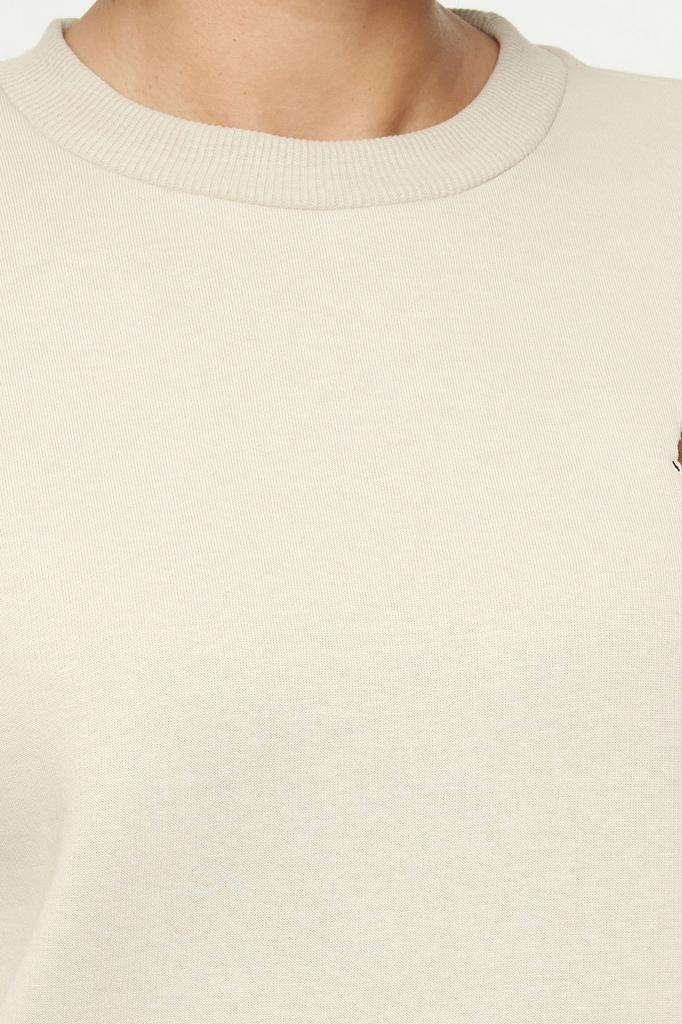 Женская модная стильная толстовка с вышитым изображением животных из камня, обычная, нормальная посадка, толстая внутренняя флисовая трикотажная толстовка