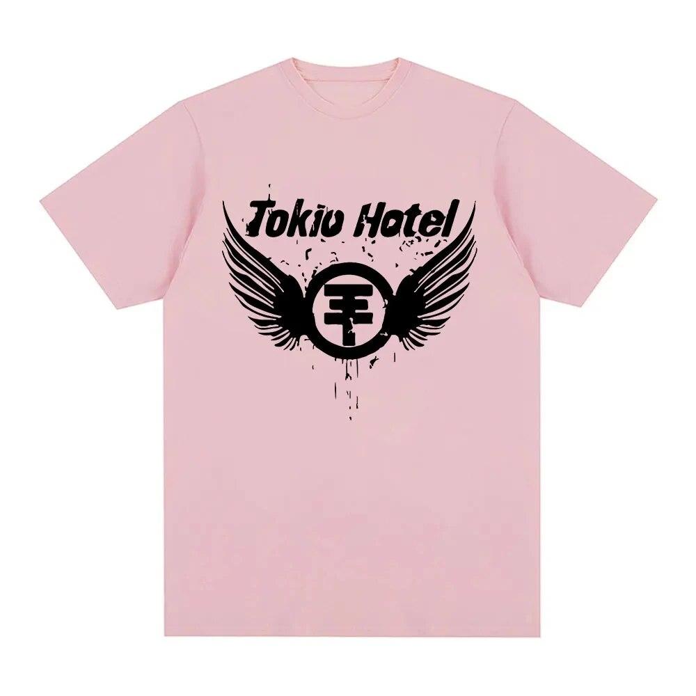 Футболки из 100% хлопка, футболка с логотипом рок-группы Tokio Hotel, унисекс, модная футболка в стиле хип-хоп, панк, готическая футболка, футболка большого размера с короткими рукавами