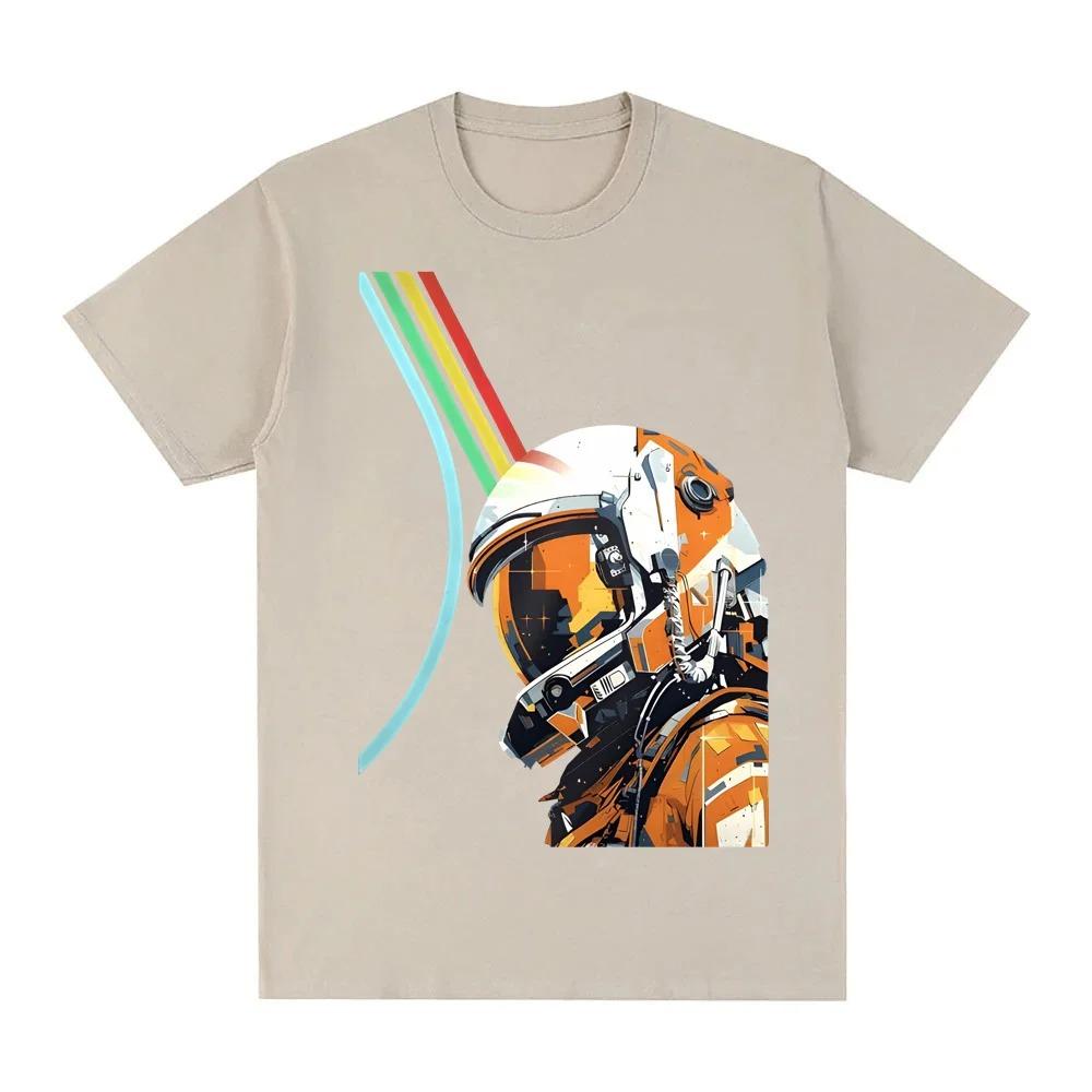 Vintage Astronaut Illustration TShirt 2026 New Style Game Graphic Print 100 Cotton Crew Neck Soft HighQuality Comfortable