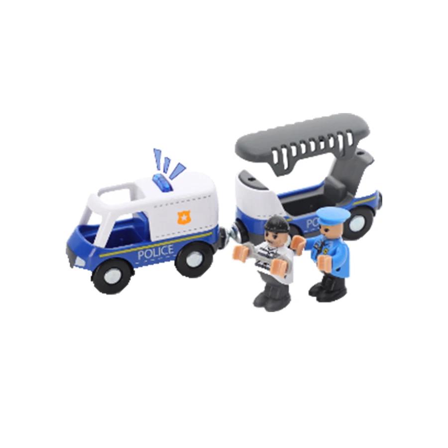 City Electric Locomotive Magnetic Train Diecast Slot Fire Truck Police Cars Fit Brio Wooden Train Railway Track Toys For Kids