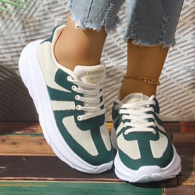 Весенне-осенние новые дышащие спортивные туфли на шнуровке, сетчатые, удобные, простые, повседневные, нескользящие спортивные туфли для женщин