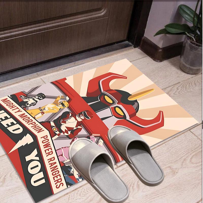 Mighty Morphin Power Rangers Pattern Rug, Indoor/Outdoor Mat, for Picnic, Gameroom, Bedroom, Office, Living Room, Home Decor Carpet, Birthday Gift